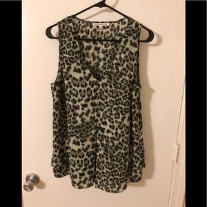 Cheetah print sleeveless blouse